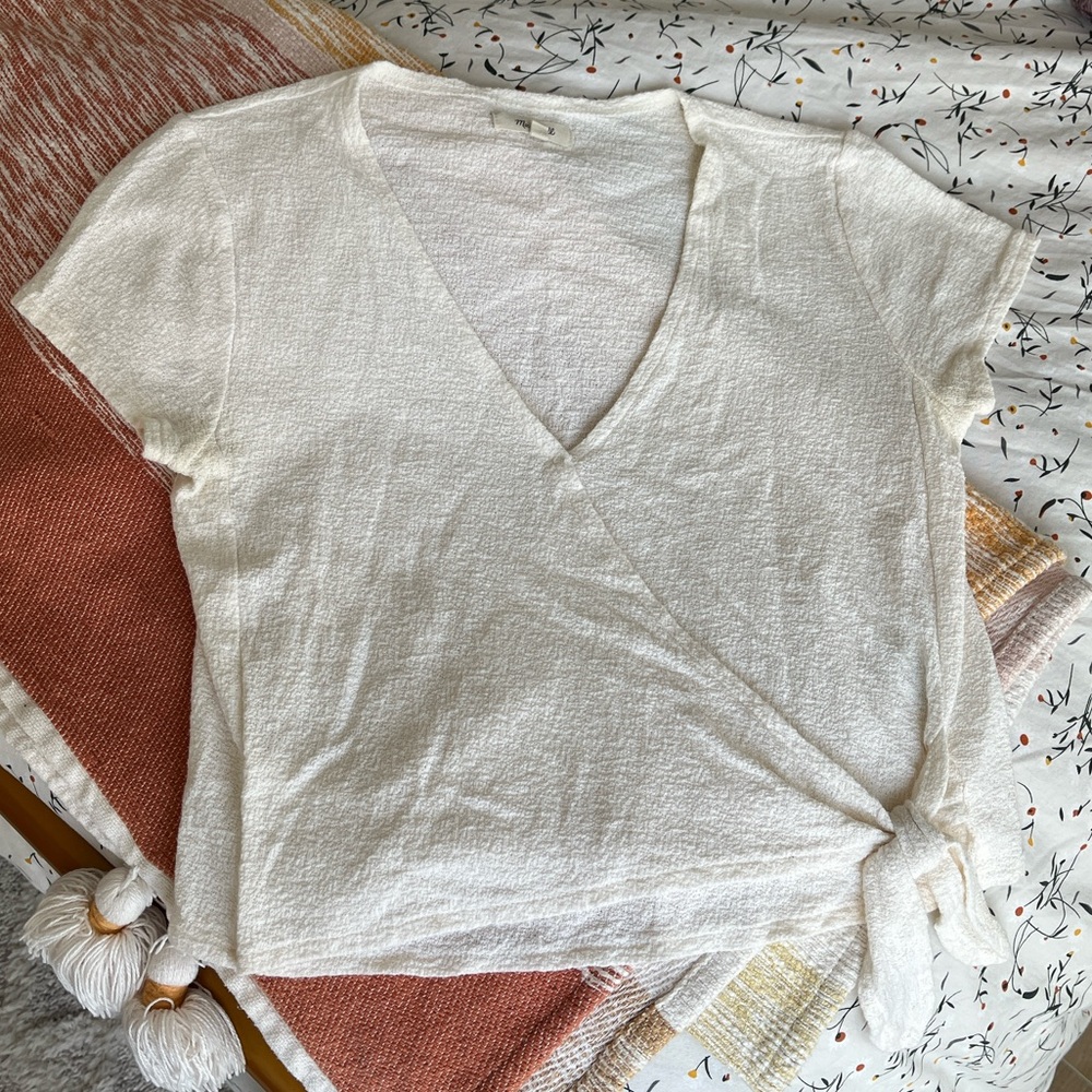 Madewell Texture & Thread Cream Top Size S